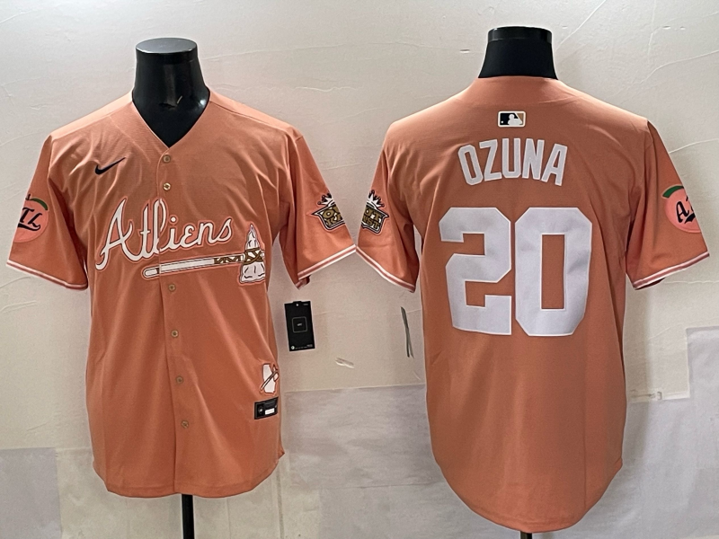 Men Atlanta Braves 20 Ozuna orange 2025 Nike MLB Jersey style 023